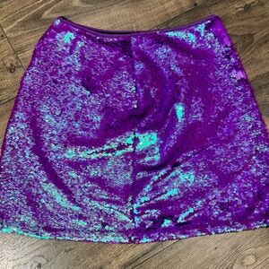 Sparkly Purple Sequin Mini Skirt – Shimmering Teal Acknowledgement